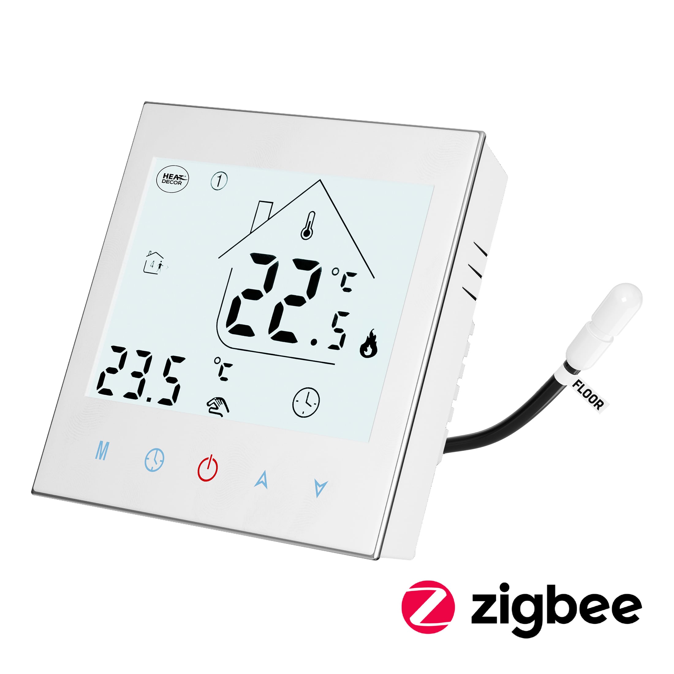 Termostat programowalny HD-T1000 z komunikacją Zigbee 3.0 - biały