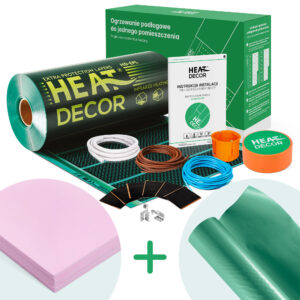 Kompletny zestaw folii grzewczej HD-EPL pod panele laminowane, szer. 50 cm, 140 W/m² do pomieszczenia 8 m²