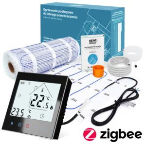 Mata grzewcza HD-MAT150, szer. 50 cm, 150 W/m² – zestaw 1 m² z termostatem programowalnym HD-T1000 ZigBee